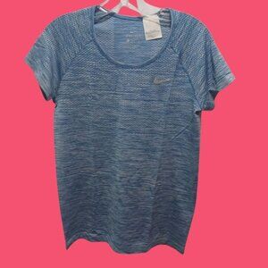 Nike Womens Blue Dri-Fit Short Sleeve Athletic Shirt Blue Color Size Medium